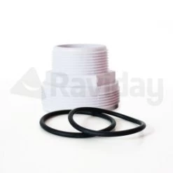 Ubbink Raccord Fileté Blanc + 2 Joints Pour Liaison Vanne/tuyau Poolfilter 400-500-600