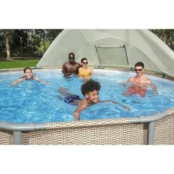 Auvent Pour Piscine Tubulaire Bestway Ø 3,05 à 5,49 M -Bestway Magasin auvent rond bestway 2 ambiance