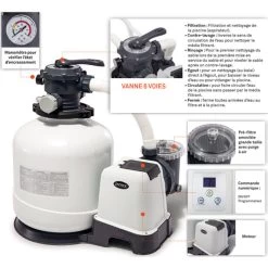 Filtre à Sable INTEX 10 M³/h -Bestway Magasin filtre sable intex schema 2