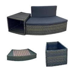Entourage Rotin Pour Spa Bestway Lay-Z-Spa Ø 180 Cm - Gris Anthracite -Bestway Magasin montage habillage spa bestway 180cm